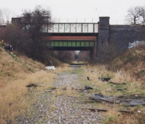 Before conversion The disused railway line before conversion