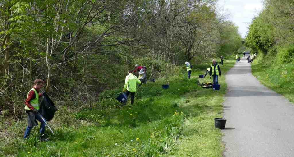 Volunteers litter-picking